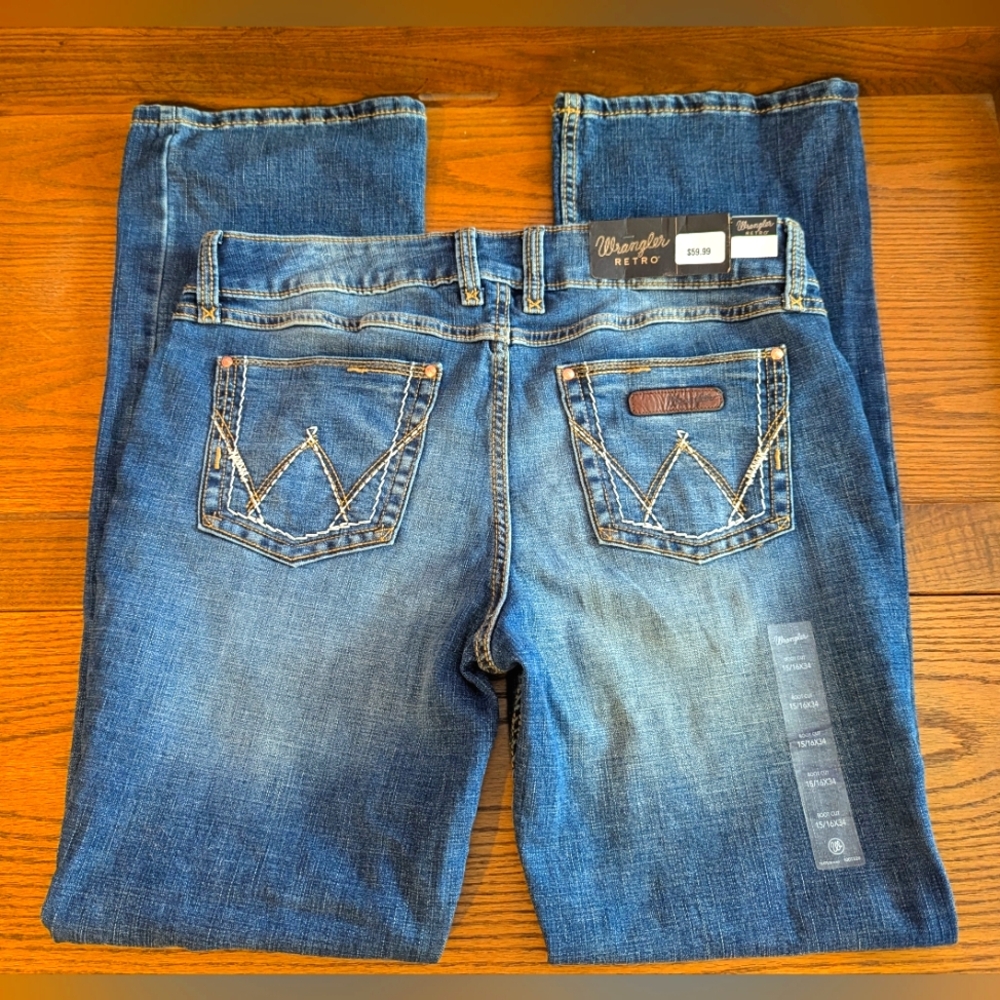 NEW! Women's Wrangler "Retro" Blue Jeans 15/16 x 34 - Picture 2 of 5